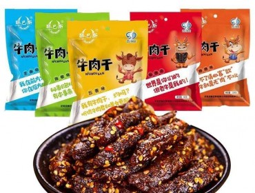 醉巴斯麻辣芝麻泡椒燒烤五香牛肉（五彩）108g*5袋